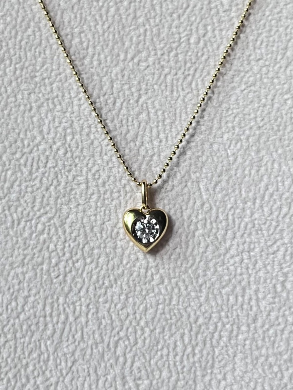 N026 | Genuine Diamond Puffy Heart Necklace